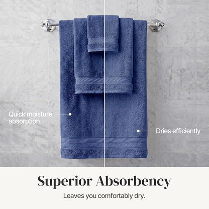 Modern Threads 4-Pack SpunLoft Bath Sheet Navy 35x66