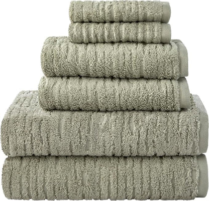 SKL Home CloudSoft Hand Towel Set, 2-Piece, 100% Cotton Luxury, Sage | Premium spa-level quality. 600 GSM weight. Ultra plush & absorbent. For use in the bathroom, kitchen, bar or any sink space.