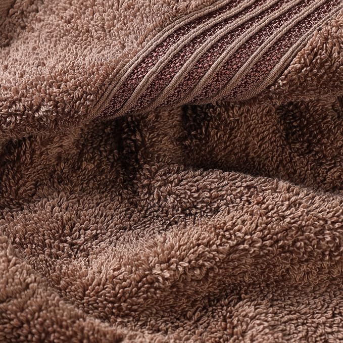 Superior Egyptian Cotton 4-Piece Bath Towel Set for Shower, Bath, Spa, Resort, Hotel, Soft Body Towels, Airbnb Essentials, Apartment, Dorm, Quick Dry, Absorbent, Bathroom Basics, Mocha