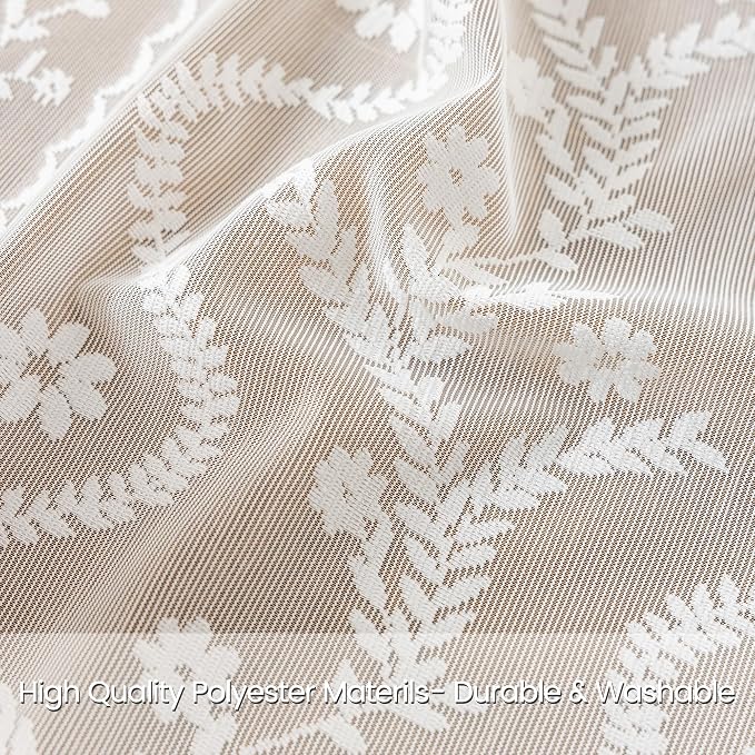 WAZZIO White Lace Shower Curtain - Vintage Pretty Flower Sheer Shower Curtains, Elegant Decorative Tassel Bath Curtains for Bathroom, 72 x 84 Inch, 1 Piece
