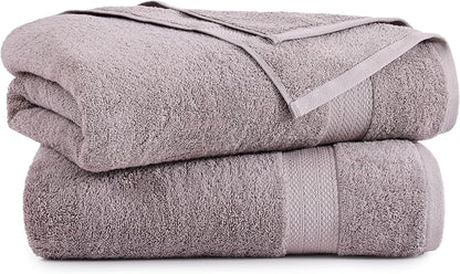LANE LINEN Bath Sheets Quick Dry 100% Cotton 2 Pack Oversized - Platinum | Hotel Bath Sheets - Oversized & Roomy, Lightweight & Breathable, Fade-Resistant Color, Classic Terry Weave, Densely Woven