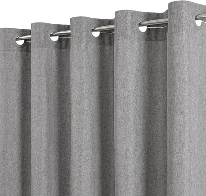 Long No Hooks & No Liner Needed Fabric Shower Curtain,71"Wx80"L,Grey | Linen Texture,100% Waterproof TPU Laminated Layer,Bottom Magnets,Machine Washable,Hotel Style Bathroom Curtain For Shower,Tub
