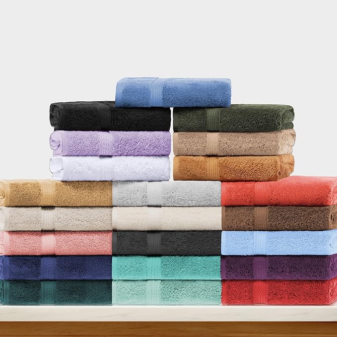 SUPERIOR Egyptian Cotton Ultra Plush & Absorbent, 3 Piece Set, Denim Blue | Quick Dry, Soft Luxury Towel Set, Bath Essentials, Guest Bath, Spa, 1 Bath, 1 Hand, 1 Face Towels, Madeline Towels