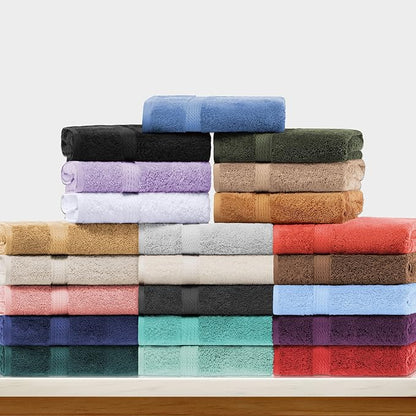 SUPERIOR Egyptian Cotton Ultra Plush & Absorbent, 3 Piece Set, Denim Blue | Quick Dry, Soft Luxury Towel Set, Bath Essentials, Guest Bath, Spa, 1 Bath, 1 Hand, 1 Face Towels, Madeline Towels