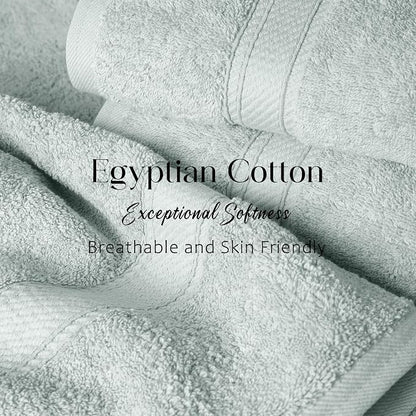 SUPERIOR Egyptian Cotton Ultra Plush & Absorbent, 6 Piece Set, Sea Foam | Quick Dry, Soft Luxury Towel Set, Bath Essentials, Guest Bath, Spa, 2 Bath, 2 Hand, 2 Face Towels, Madeline Towels