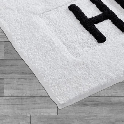 Cotton 2-Piece Bath Rug Set - Soft Cotton Bath Mat - Bathroom Decor - Water Absorbent and Machine Washable - Measures 20"x32" - His & Hers - White
