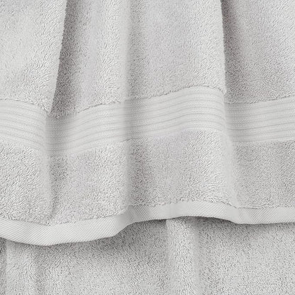 Cotton Paradise 100% Cotton Turkish Washcloth Set for Bathroom, 4 Piece Soft Absorbent Small Towels Wash Rags, Silver Grey