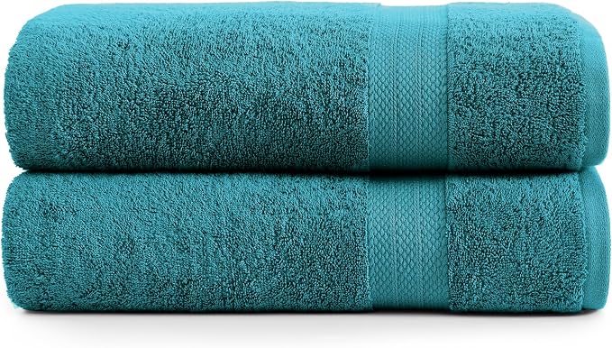LANE LINEN Bath Sheets 2 Pack Oversized Soft Absorbent - Sea Port | Shower Sheets - Everyday Durability, OEKO-TEX Certified, Ring-Spun Durability, Generously Sized, Oversized & Roomy