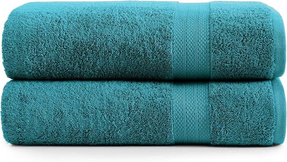 LANE LINEN Bath Sheets 2 Pack Oversized Soft Absorbent - Sea Port | Shower Sheets - Everyday Durability, OEKO-TEX Certified, Ring-Spun Durability, Generously Sized, Oversized & Roomy