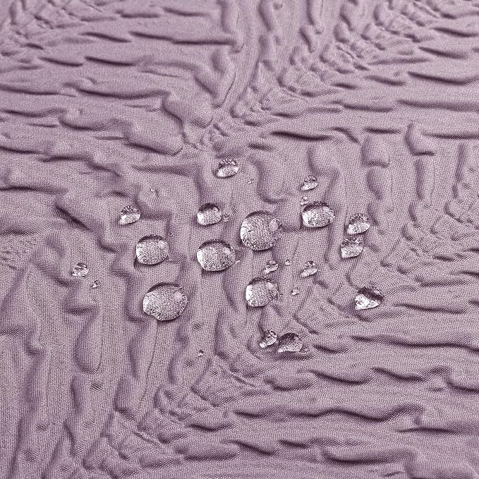 72x84 Extra Long Shower Curtain, Ombre Lavender 3D Embossed Half Bath Curtain