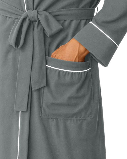 Cotton Blend Lightweight Knit Robe for Men Soft Loungewear Bathrobe