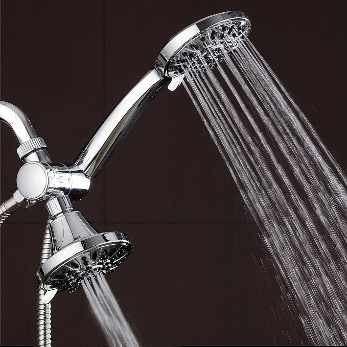 AquaDance Total Chrome Premium High Pressure 48-setting 3-Way Combo for The Best of Both Worlds – Enjoy Luxurious 6-setting Rain Shower Head and 6-Setting Hand Held Shower Separately or Together | Enjoy Two 6-Setting Rain & Hand Showerheads Separately ...