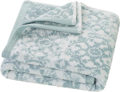 Jessica Simpson – Bath Towel 4 Piece Set, Aziza, Premium Bathroom Décor, Includes 2 Hand Towels and 2 Shower Towels, 100% Cotton & Machine Washable, Forget Me Not Blue