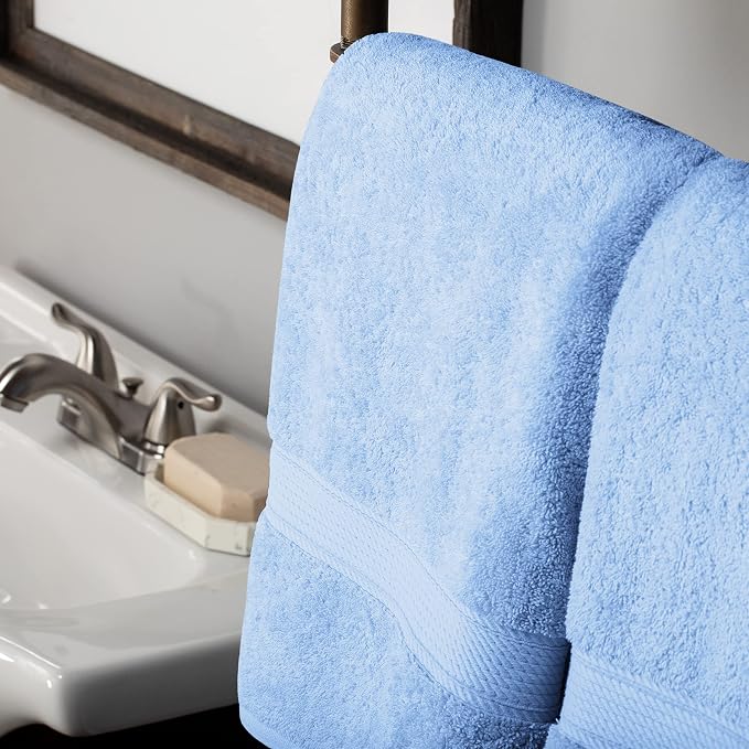 SUPERIOR Egyptian Cotton Ultra Plush & Absorbent, 10 Piece Set, Light Blue | Quick Dry, Soft Luxury Towel Set, Bath Essentials, Guest Bath, Spa, 2 Bath, 4 Hand, 4 Face Towels, Madeline Towels