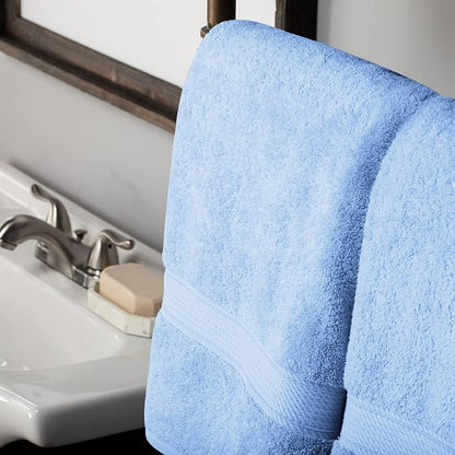 SUPERIOR Egyptian Cotton Ultra Plush & Absorbent, 10 Piece Set, Light Blue | Quick Dry, Soft Luxury Towel Set, Bath Essentials, Guest Bath, Spa, 2 Bath, 4 Hand, 4 Face Towels, Madeline Towels