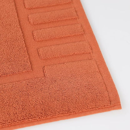 Superior 100% Cotton Bathmat Set, Bath Mats, Bathroom Decor, Shower, Bathtub Essentials, Home Accessories, Washable Rug, No Backing, Heavyweight, Leo Collection, Set of 2, 22" x 35", Copper