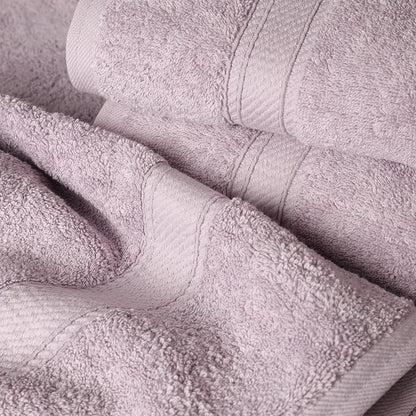SUPERIOR Egyptian Cotton Ultra Plush & Absorbent, 12 Piece Set, Purple | Heavyweight 12 Pc Egyptian Cotton Towel Set Includes 4 Bath Towels 4 Hand Towels 4 Washcloths Decorative Rope Border