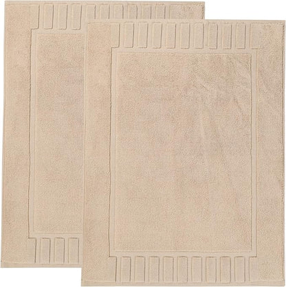 Superior 100% Cotton Bathmat Set, Bath Mats, Bathroom Decor, Shower, Bathtub Essentials, Home Accessories, Washable Rug, No Backing, Heavyweight, Leo Collection, Set of 2, 22" x 35", Camel