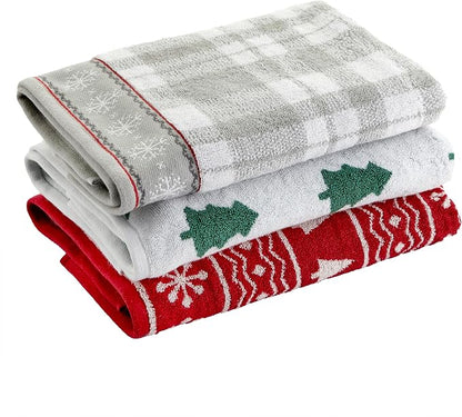 SKL Home Christmas/Winter Whistler Plaid Bath Towel, 100% Cotton, Gray | 500 GSM. Soft & absorbent plaid jacquard. Great for holiday gifting.