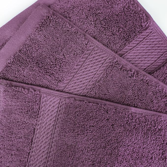 Superior Egyptian Cotton 800 GSM Plush & Absorbent, 9 Piece Set, Plum | Quick Dry, Soft Luxury Towel Set, Bath Essentials, Guest Bath, Spa, 3 Bath, 3 Hand, 3 Face Towel, Madeline Towels