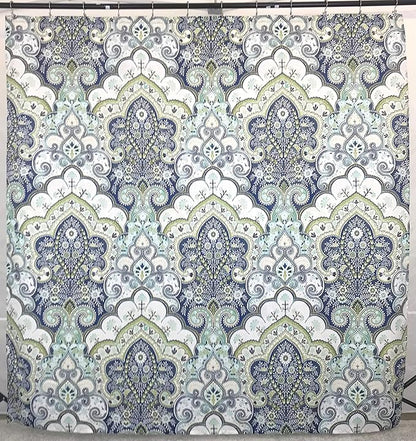Serafina Home Hotel Quality Fabric Bathroom Shower Curtain: Floral Paisley Moroccan Damask (72 x 70 inches)