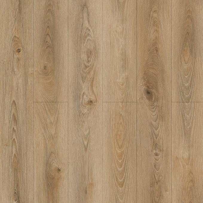 Lareko 108 Sq.Ft,Wood Peel and Stick Floor Tiles,72 Pack Brown Vinyl Flooring (No Adhesive Residue) 36"×6" Waterproof and Non-Slip Laminate Flooring for Renters Bathroom, Living Room(Honey