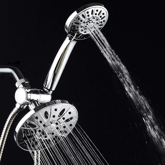 AquaDance 6" Premium High Pressure 3-way Rainfall Shower Combo Combines the Best of Both Worlds - Enjoy Luxurious Rain Showerhead and 6-setting Hand Held Shower Separately or Together! | Enjoy Luxury 6-inch Showerhead & 6-mode Hand Shower Separately or...