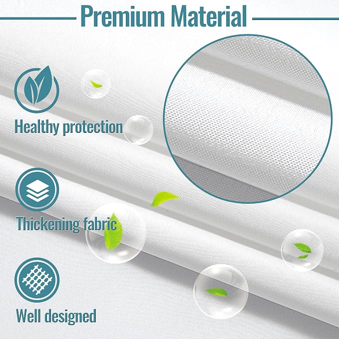 Conbo Mio 1 Pack Hotel Fabric Snap in Shower Curtain Liner 108 W Replacement Removable Water Repellent Liner for Bathroom Shower Curtain Liner 108 Wide,107W X 54H