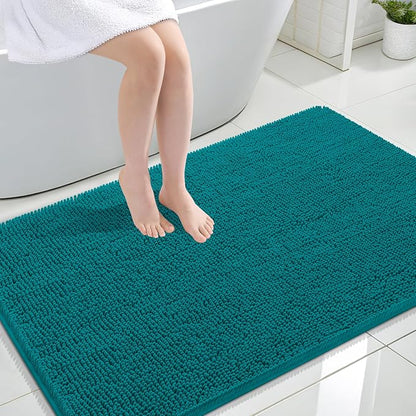 OLANLY Large Bathroom Rugs 44x32, Extra Soft Absorbent Chenille Bath Rugs | Deep Lake, Quick-Drying Rubber Backing, Machine Washable Bath Mat for Bathroom Floor, Tub and Shower, Home Decor Accessories