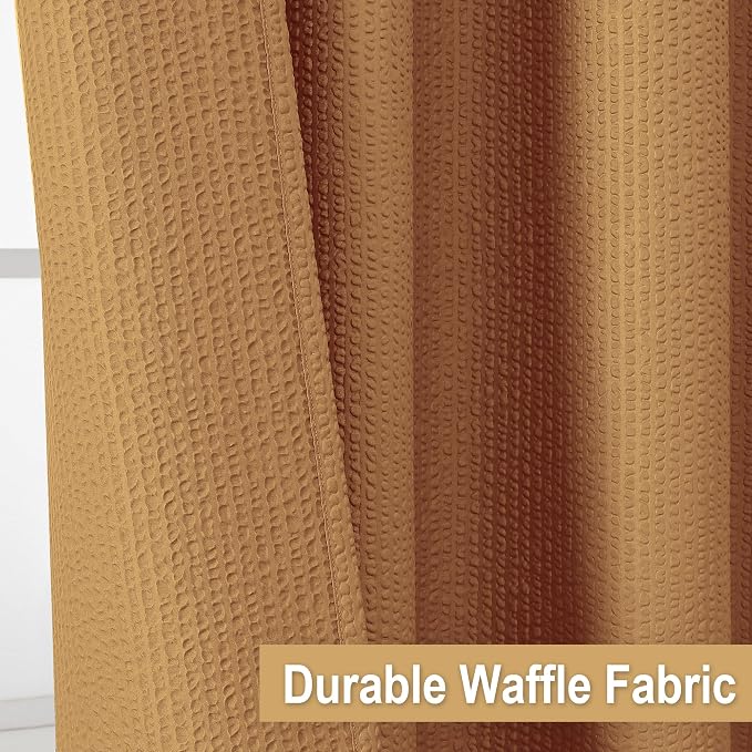 Berry Gold Shower Curtain, Embossed Textured Fabric Shower Curtain for Bathroom - Soft Cloth & Hotel Spa Luxury, Water Repellent, Machine Washable Shower Curtain, 72X72