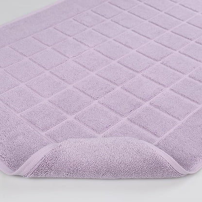 Superior 100% Cotton Bathmat Set, Bath Mats, Bathroom Decor, Shower, Bathtub Essentials, Home Accessories, Small Washable Rug, No Backing, Heavyweight, Nora Collection, Set of 2, 22" x 35", Purple