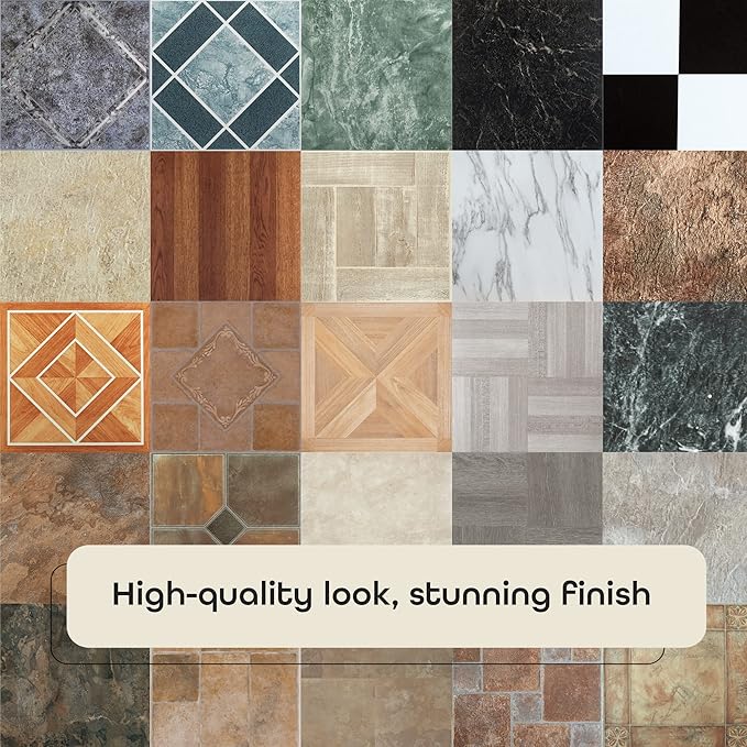 Majestic Self Adhesive 18-Inch Square Vinyl Floor Tiles, 10 Tiles - 18" x 18", Verde Green Marble Pattern - Peel & Stick, DIY Flooring for Kitchen, Dining Room & Bathrooms by Achim Home Decor