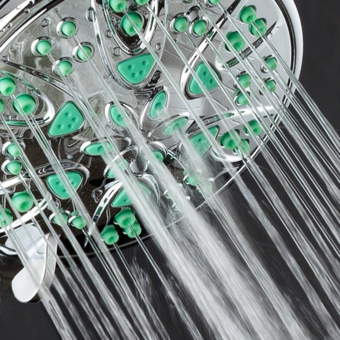 AquaDance Antimicrobial – Anti-Clog High-Pressure 6-Setting Shower Head with Microban Nozzle Protection from Growth of Mold, Mildew & Bacteria for Stronger Shower! 4" Coral Green | More Power, Better Shower Hygiene! Lifetime Antimicribial Nozzle Protec...