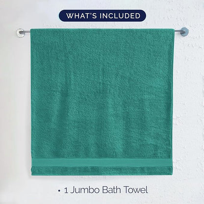 Elegant Comfort Premium Turkish Cotton 1 Piece Jumbo Bath Towel - 35 x 70 inch, Luxurious Hotel Spa Quality 100% Turkish Cotton Large Bath Towel - Highly Absorbent - Soft Bathroom Towel, Turquoise
