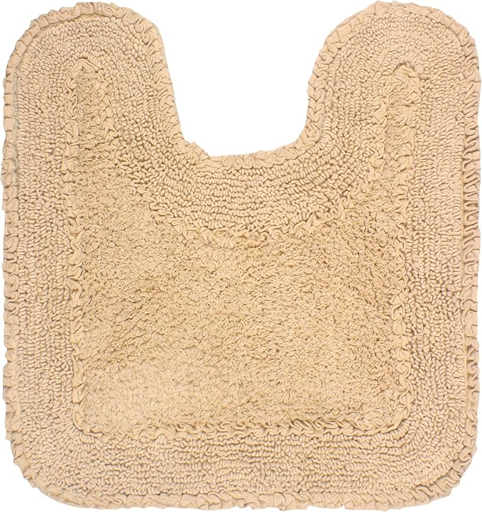 Home Weavers Radiant Collection 100% Cotton Bathroom Rugs Set, Washable Rug, Soft Cotton Extra Soft and Absorbent Bath Rug, Kitchen Mat, Bath Mat Set, Bath Floor Mat Non Slip, 20"x20" Contour, Linen