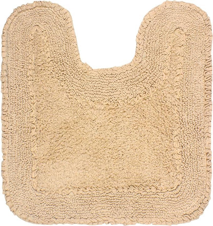Home Weavers Radiant Collection 100% Cotton Bathroom Rugs Set, Washable Rug, Soft Cotton Extra Soft and Absorbent Bath Rug, Kitchen Mat, Bath Mat Set, Bath Floor Mat Non Slip, 20"x20" Contour, Linen