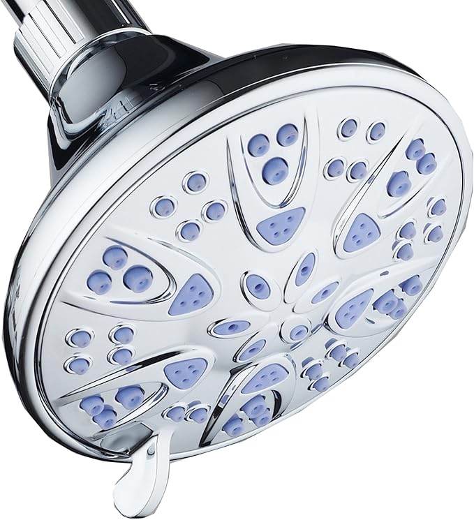 AquaDance Antimicrobial – Anti-Clog High-Pressure 6-Setting Shower Head with Microban Nozzle Protection from Growth of Mold, Mildew & Bacteria for Stronger Shower! 4" Sunset Blue | More Power, Better Shower Hygiene! Lifetime Antimicribial Nozzle Protec...