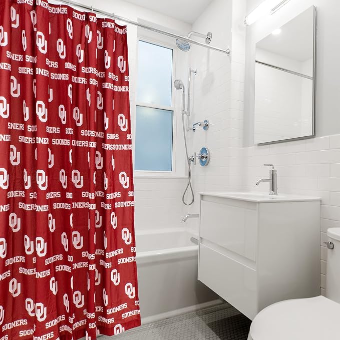 Everything Comfy Oklahoma Sooners Bright and Colorful Shower Curtain Cover 70" x 72"