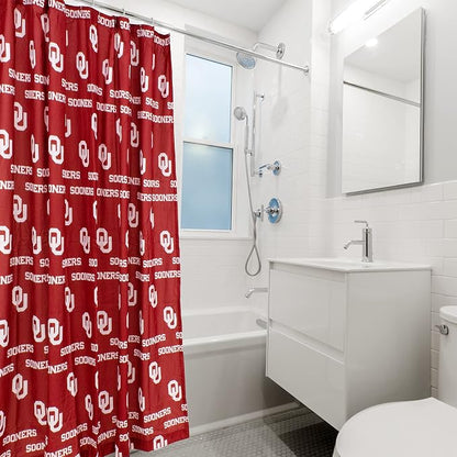 Everything Comfy Oklahoma Sooners Bright and Colorful Shower Curtain Cover 70" x 72"
