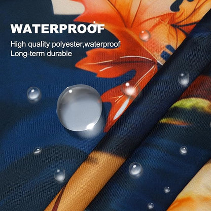 Fall Shower Curtain Set Autumn Pumpkin Leaves Dog Shower Curtains Rustic Waterproof Fabric Bath Curtains with 12 Hooks for Fall Home Bathroom Decor, 72 x 72 Inches