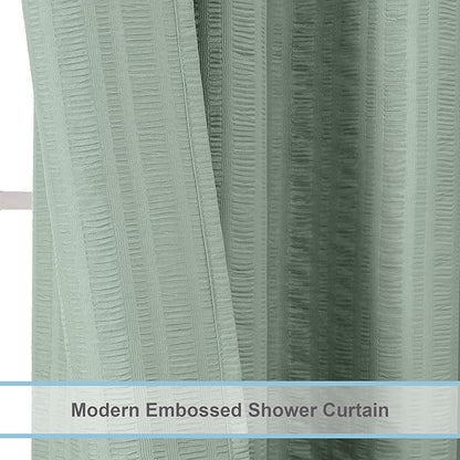 Aiyufeng Moga Sage Green Shower Curtain - 3D Embossed Textured Shower Curtains for Bathroom, Luxury Polyester Cloth Bath Curtain, 72Wx72H, Green