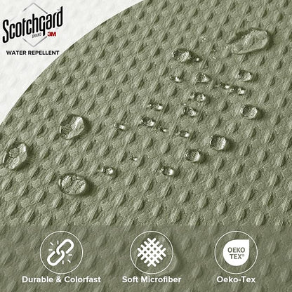 Madison Park Arbor Waffle Stall Shower Curtain, 36 x 72, Sage Green Solid | Adds Privacy, Machine Washable, Farmhouse, OEKO-TEX Certified Bathroom Curtain, 3M Scotchgard Moisture Management