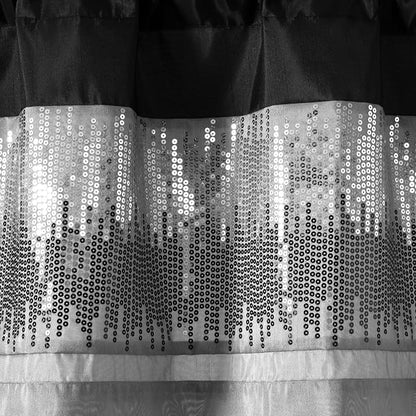 Lush Decor Night Sky Sequins Valance Curtain Single, 52"W x 18"L Black & Gray - Kitchen Curtains Valances For Windows - Bathroom Curtains Window