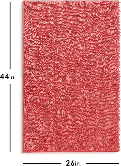 Hearth & Harbor Bathroom Rugs, Chenille Bath Mat - Machine Washable Bath Mats for Bathroom Non-Slip Backing Rubber, Quick Dry Bathroom Mat