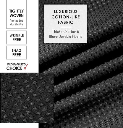 Clara Clark Black Shower Curtain - Hotel Quality Waffle Fabric Bath Curtain 72x72, Heavy Duty Waterproof Shower Curtains for Bathroom