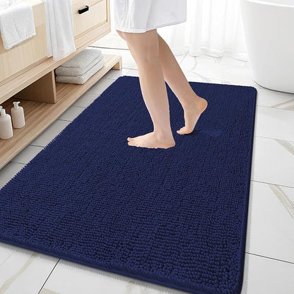 OLANLY Large Bathroom Rugs 59x35, Extra Soft Absorbent Chenille Bath Rugs | Twilight Sapphire, Quick-Drying Rubber Backing, Washable Bath Mat for Bathroom Floor, Tub and Shower, Home Decor Accessories