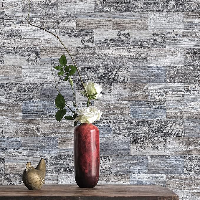 Art3d 102-Pack Peel and Stick Backsplash, Stick on Subway Tile, Wood Plank | 3 x 6 in, PVC, Self Adhesive, Waterproof, Traceless Peel, Modular Splicing, Ideal for Vanities, Bathrooms