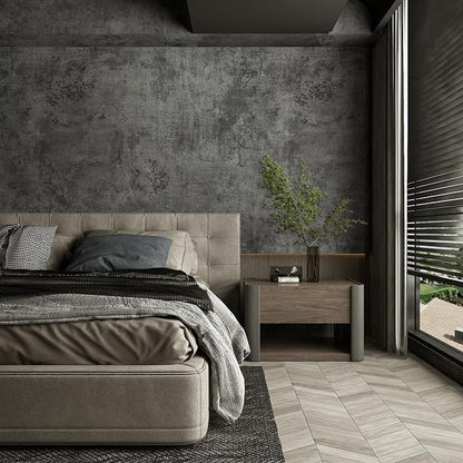 3yecao 16"×197" Extra Thick Dark Blue Grey Concrete Wallpaper Peel and Stick Waterproof Gray Concrete Contact Paper Vinyl Wrap 3d Faux Adhesive Cement Tile Sticker for Kitchen Island Bedroom Gym Walls
