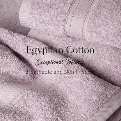 Superior Egyptian Cotton Plush & Absorbent, Bath Towel Set of 4, Purple | Quick Dry, Soft Luxury Towel Set, Bath Essentials for Bathroom, Guest Bath, Spa, 4 Piece Bath, Madeline Towels
