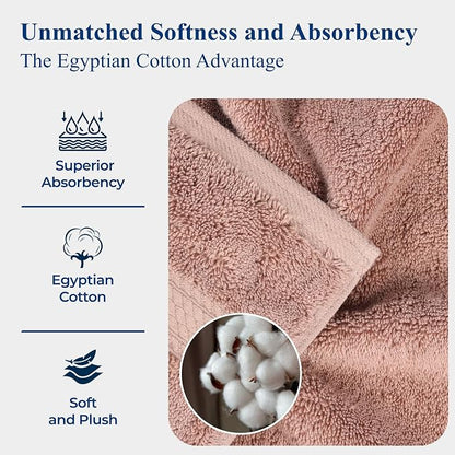 Superior Egyptian Cotton 800 GSM Plush Absorbent, 9 Piece Set, Muted Mauve | Quick Dry, Soft Luxury Towel Set, Bath Essentials, Guest Bath, Spa, 3 Bath, 3 Hand, 3 Face Towel, Madeline Towels